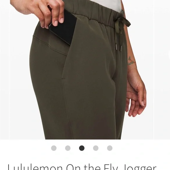 Lululemon on the fly jogger dark olive sz 8 hardly worn EUC $118 - Picture 2 of 8